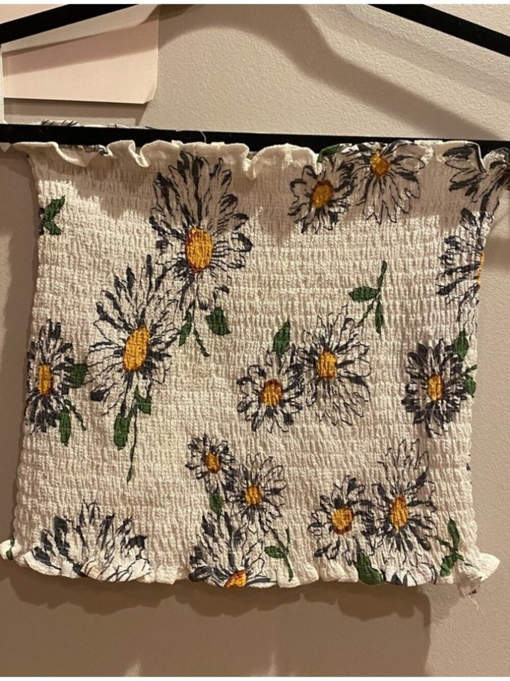Floral tube top with straps for hangars